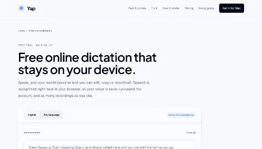Yap Online Dictation（オンライン音声入力） のロゴ