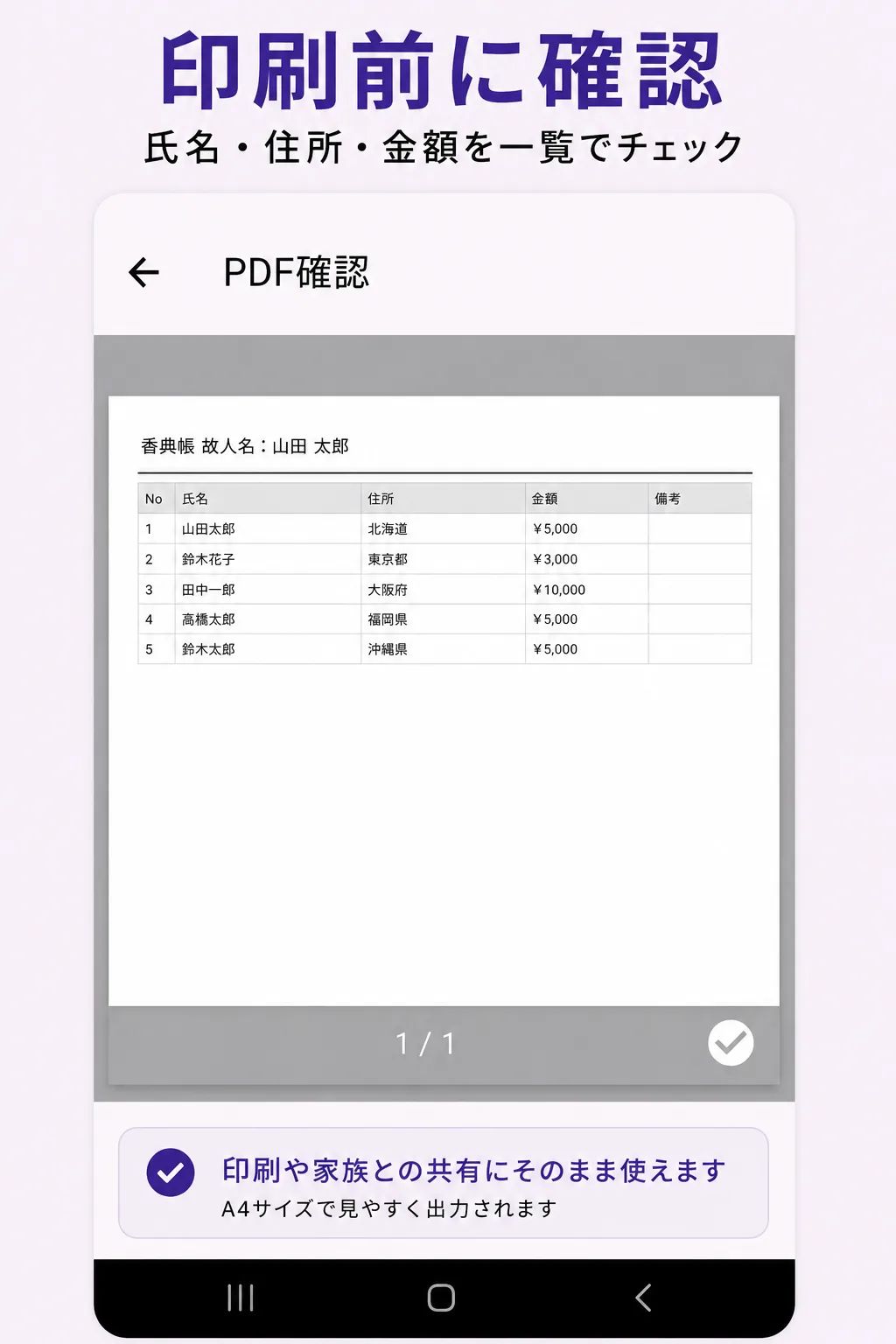 香典帳 Kodencho のスクリーンショット 4