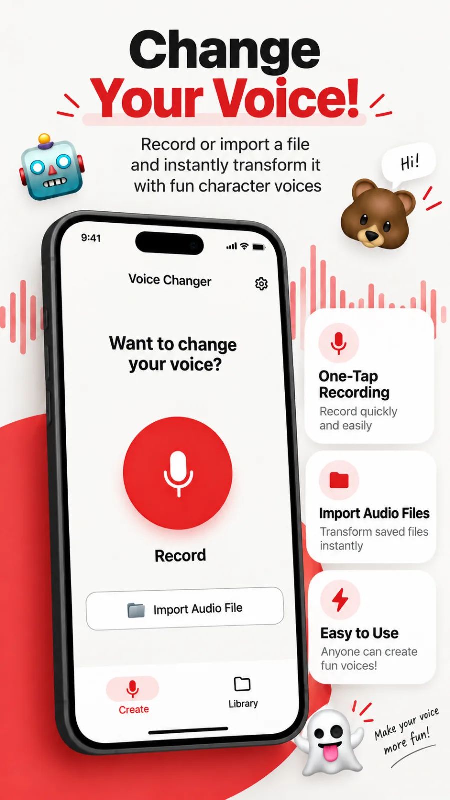 ボイスチェンジャー（Voice Fun Changer） のスクリーンショット 1