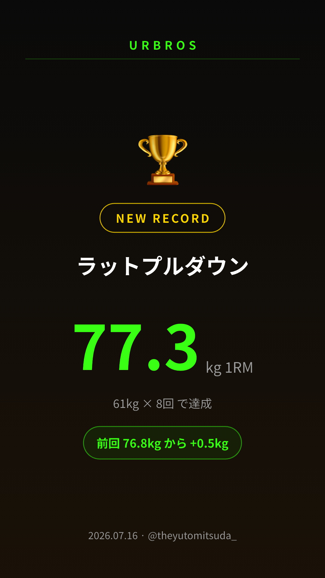 筋トレ専用SNS URBROS のスクリーンショット 2