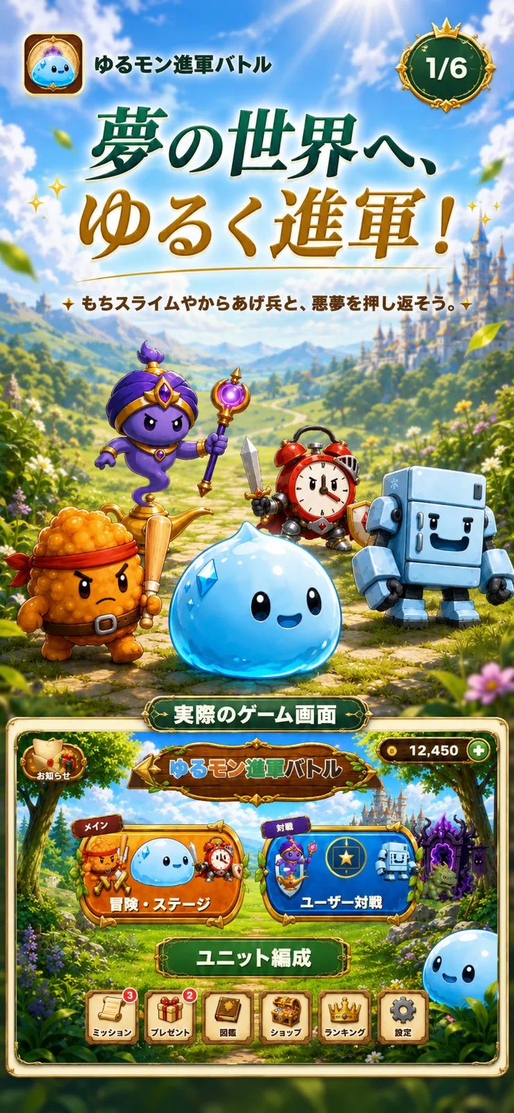 ゆるモン進軍バトル のスクリーンショット 1