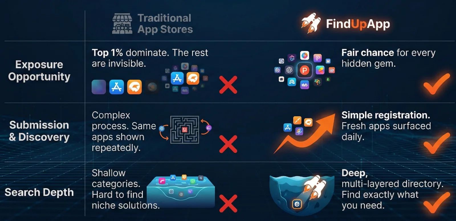 FindUpApp - モバイルアプリ発見サイト のスクリーンショット 1